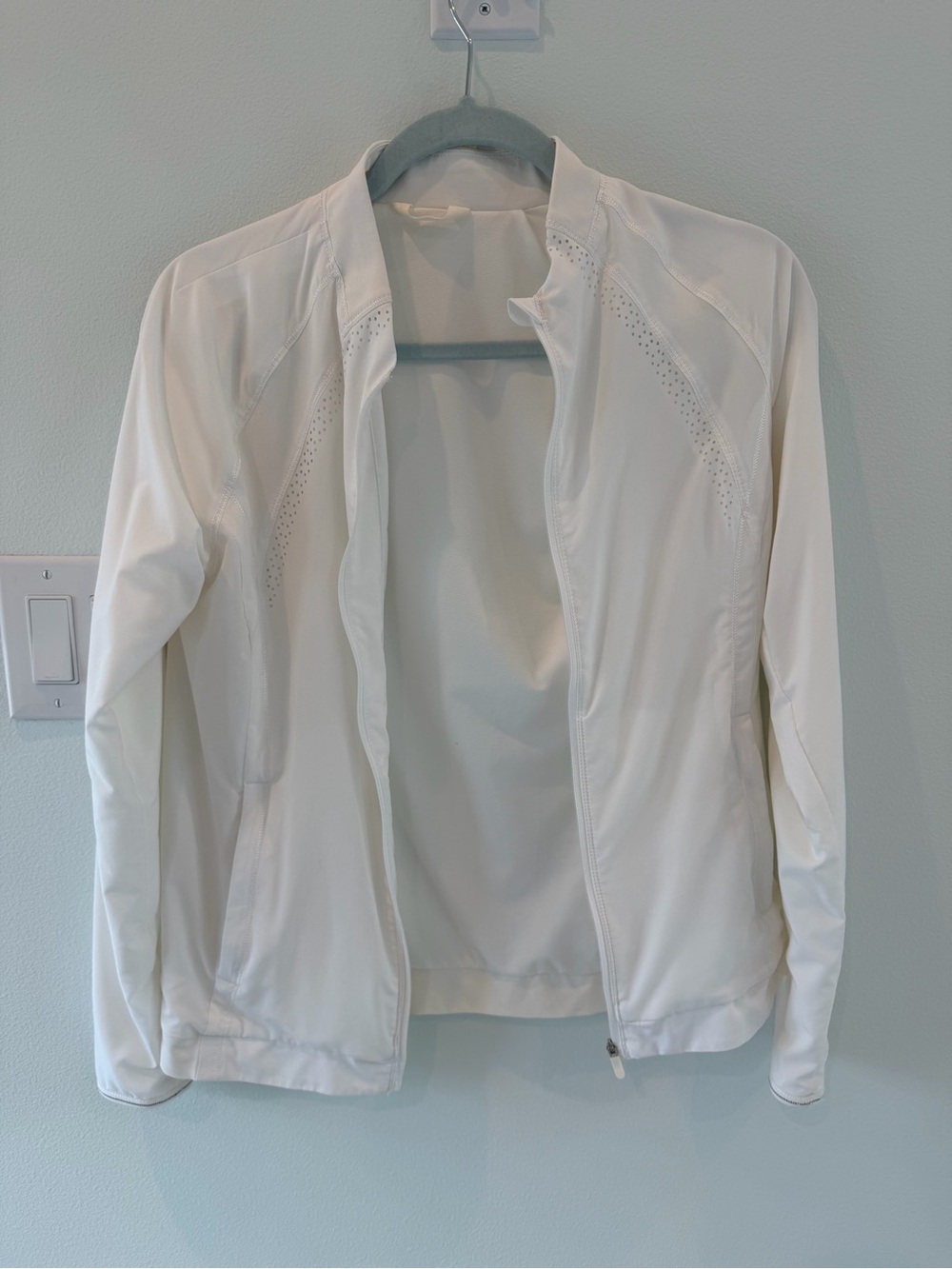 Lululemon Women's Lightweight Nylon White Zip-Front Jacket